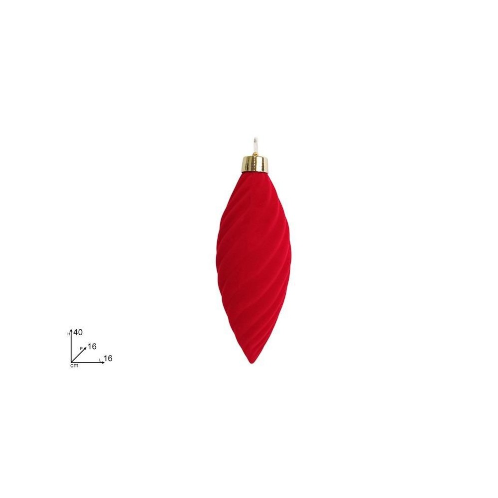 APPENDINO GOCCIA 40CM VELLUTO ROSSA